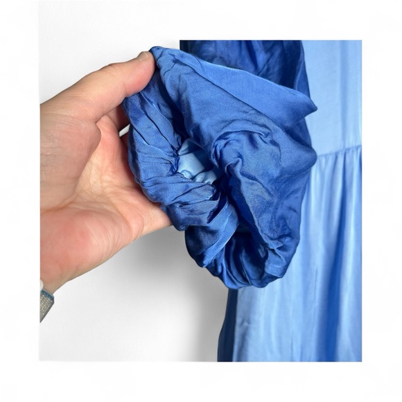 Emily McCarthy Frankie Dress Mini In Ultramarine Puff Sleeves Size Small - Picture 5 of 7